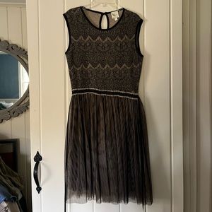 Anthropologie Knit + tulle mini dress